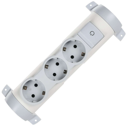 COMFORT Колодка разборная с заземлением с выключателем К03В 3 места белый IEK COMFORT Колодка разборная с заземлением с выключателем К03В 3 места белый IEK