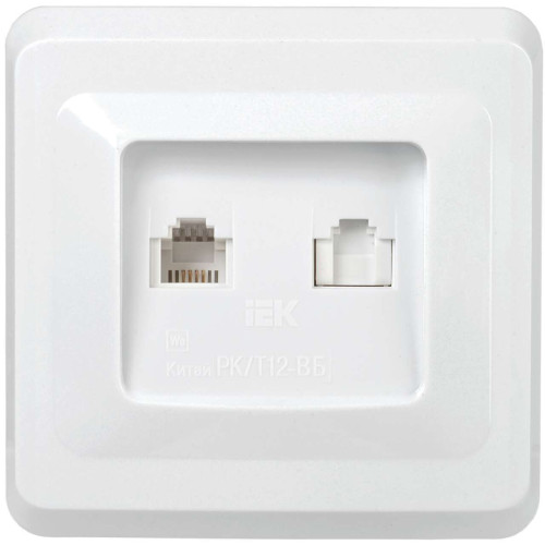 VEGA Розетка 2-местная RJ11/RJ45 РК/Т12-ВБ белый IEK