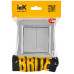 BRITE Выключатель 2-клавишный 10А в сборе ВСР10-2-0-БрА алюминий IEK
