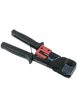 ITK Инструмент обжимной для RJ-45/12/11 без храпового механизма чёрно-красный