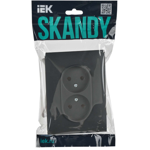 SKANDY Розетка 2-местная без заземления без защитных шторок 10А в сборе SK-R10T титан IEK