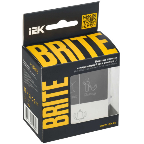 BRITE Кнопка звонка с индикацией для отелей 10А ВС10-1-9-БрЖ жемчуг IEK