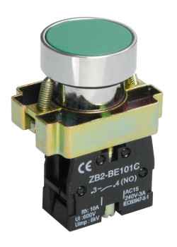 Кнопка управления LAY5-BA31 без подсветки зеленая 1NO IEK
