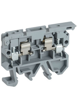 Клемма винтовая КВИ-4-П с держателем предохранителя 5х20 серая IEK