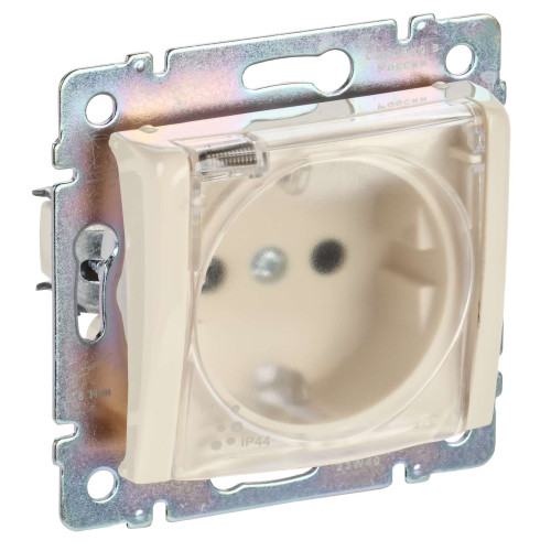 VALENA DIY Розетка 1-местная с заземлением с защитными шторками и крышкой 16А IP44 слоновая кость VALENA DIY Розетка 1-местная с заземлением с защитными шторками и крышкой 16А IP44 слоновая кость