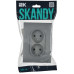 SKANDY Розетка 2-местная без заземления с защитными шторками 10А в сборе SK-R09Gr серый IEK