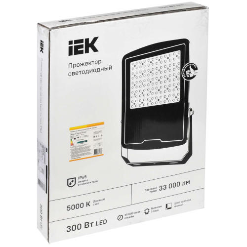 Прожектор светодиодный СДО 08-300 PRO 60град 5000К IP65 черный IEK