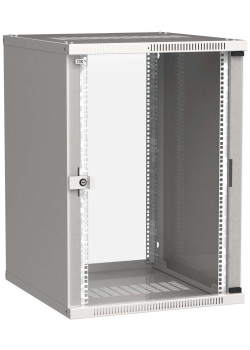 ITK Шкаф настенный LINEA WE 18U 600х650мм дверь стекло серый