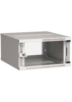 ITK Шкаф настенный LINEA WE 6U 600х650мм дверь стекло серый