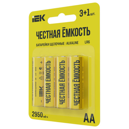 Батарейка щелочная Alkaline LR6/AA (4шт/блистер) ПРОМО IEK