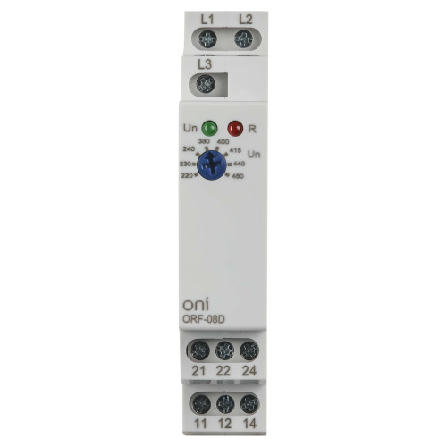 Реле контроля фаз ORF-08D 3 фазы 2 контакта 220-460В AC ONI