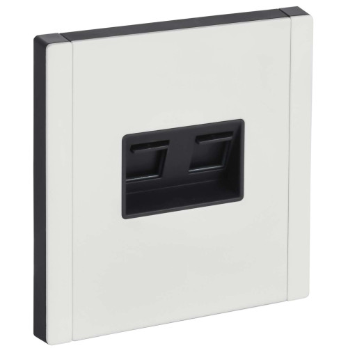 FORTE&PIANO Розетка двойная RJ11+RJ45 кат.5E FP235M металл белый IEK