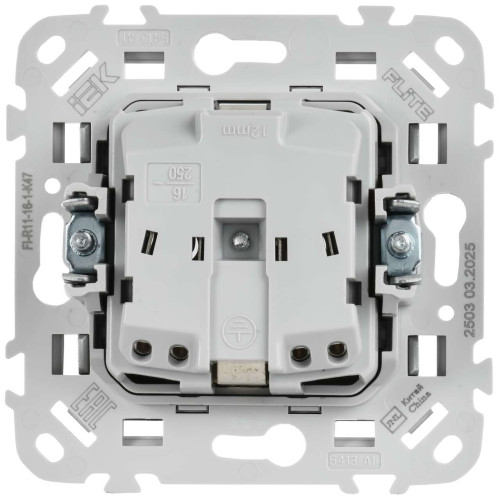FLITE Розетка с заземлением без защитных шторок безвинтовое крепление 16А РС11-1-ФлА алюминий IEK
