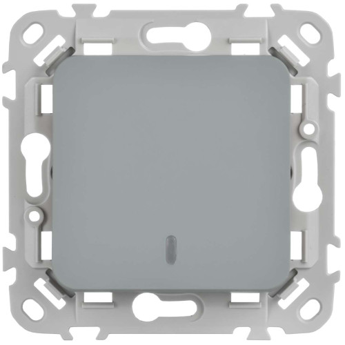 FLITE Выключатель 1-клавишный с индикацией 10А ВС11-1-1-ФлС серый IEK