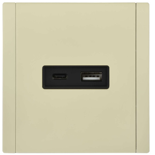 FORTE&PIANO Розетка USB A+C 3,1А FP850M металл серый сланец IEK