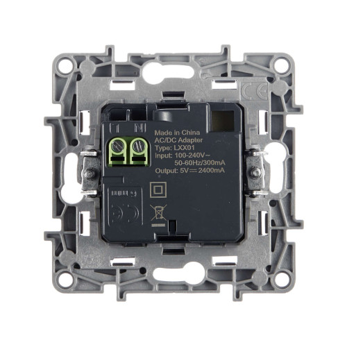 ETIKA Розетка USB A+A 15Вт антрацит