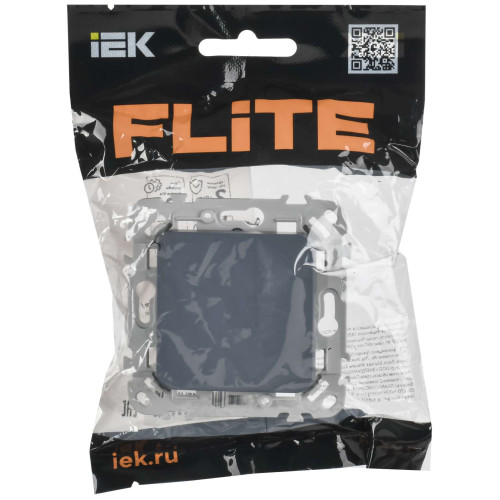 FLITE Выключатель 1-клавишный проходной 10А ВС61-1-0-ФлМ маренго IEK