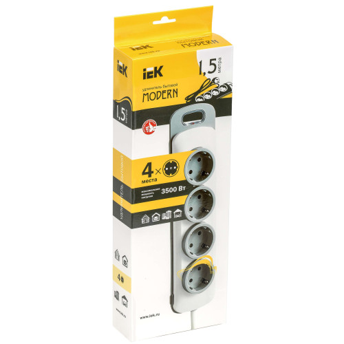 Удлинитель У04В 4 места 2P+PE/1,5м 3х1мм2 16А/250В MODERN IEK