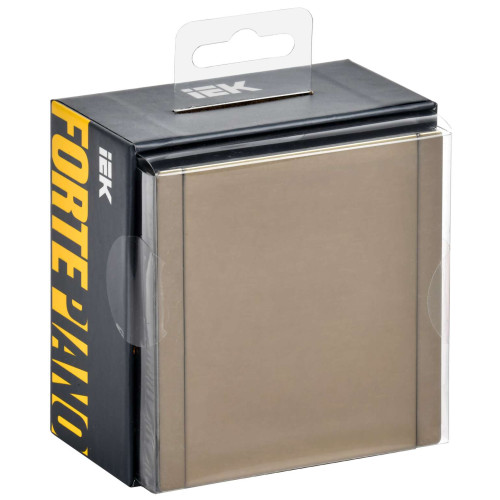 FORTE&PIANO Розетка 1-местная с заземлением с защитными шторками и крышкой винтовое крепление 16А IP44 FP621M металл шампань IEK