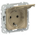 FLITE Розетка с заземлением с защитными шторками и крышкой безвинтовое крепление 16А IP44 РСшкр11-1-44-ФлХ хаки IEK