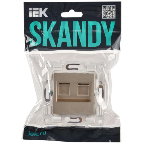 SKANDY Розетка компьютерная двойная RJ45 кат.6 SK-K04Sa песочный IEK