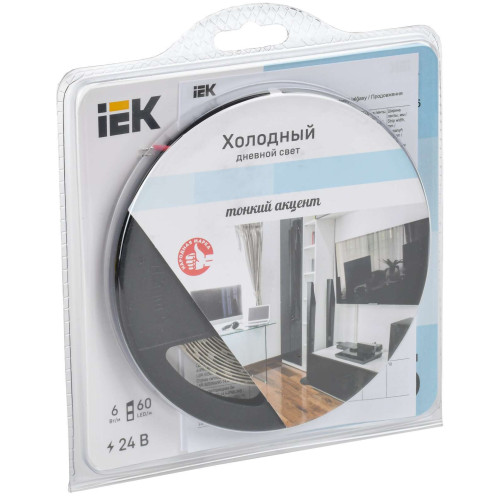 Лента светодиодная 5м LSR-2835W60-6-IP20-24В IEK