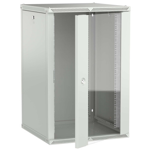 ITK LINEA W Шкаф настенный 18U 600х600мм дверь стекло серый 2.0