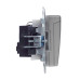 BRITE Розетка 1-местная с заземлением с защитными шторками и крышкой 16А IP44 РСбш10-3-44-БрС сталь IEK