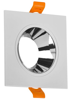 Светильник 4107 встраиваемый поворотный под лампу GU10 белый/хром пластик IEK