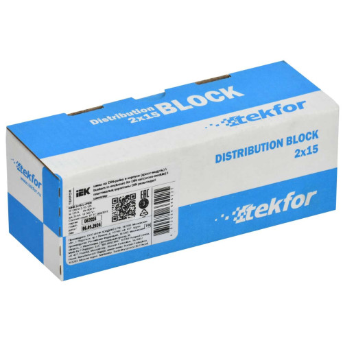 TEKFOR Шины на DIN-рейку (кросс-модуль) ШНК 2х15 L+PEN IEK