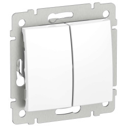 IEKVALENA Переключатель 2-клавишный схема 6/2 10АХ безвинтовые зажимы 6942661 белый IEK