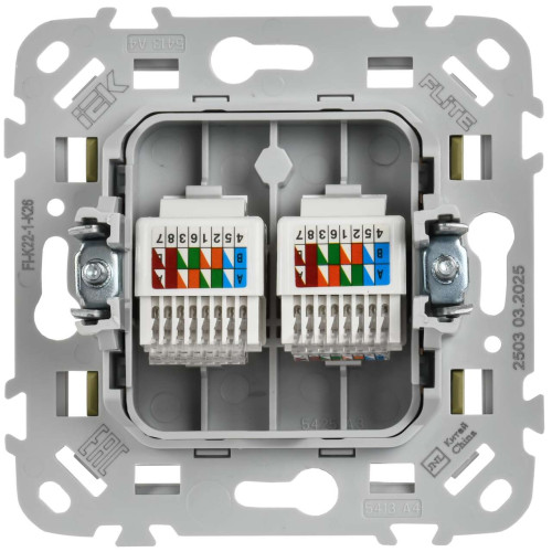 FLITE Розетка 2-местная компьютерная RJ45 категория 5Е UTP РК5е-2-0-ФлО оливковый IEK