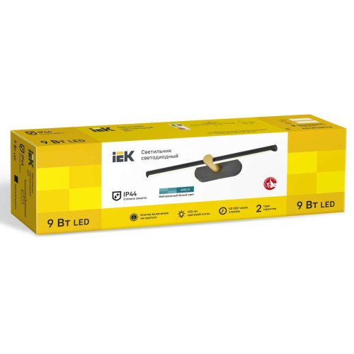 Светильник светодиодный 5114 настенный 9Вт 4000К IP20 черный/золото IEK