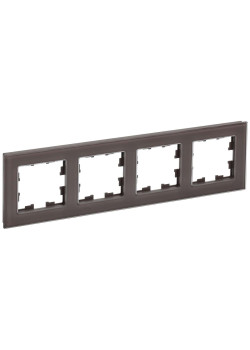 BRITE Рамка 4 -местная РУ-4-2-БрТБ стекло темная бронза IEK