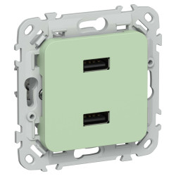 FLITE Розетка USB A+A 3,1А РЮ-2-ФлФ фисташковый IEK