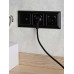 BRITE Розетка 1-местная с заземлением с защитными шторками 16А с USB A+A 5В 2,1А РЮш10-1-БрЧ черный IEK