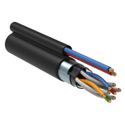 ITK Витая пара F/UTP кат.5E 4х2х24AWG solid LDPE + кабель питания 2х0,75мм2 305м черный