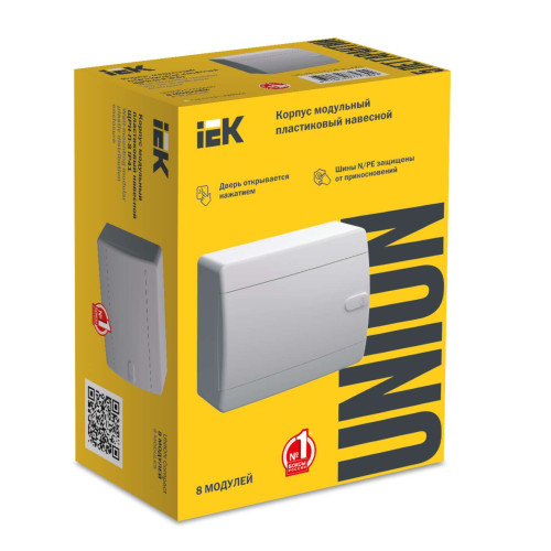 UNION Compact Корпус пластиковый ЩРН-П-8 IP41 белая дверь IEK