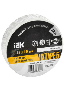 MIXTAPE 5 Изолента 0,18х19мм белая 20м IEK