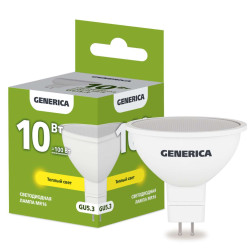 Лампа светодиодная MR16 софит 10Вт 230В 3000К GU5.3 GENERICA