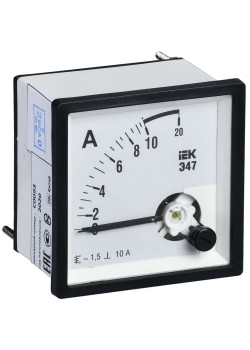 Амперметр аналоговый Э47 10А класс точности 1,5 72х72мм IEK