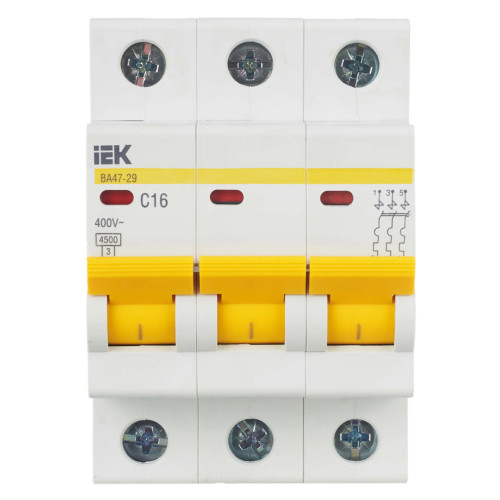 KARAT Автоматический выключатель ВА47-29 3P C 16А 4,5кА IEK