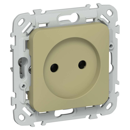 FLITE Розетка без заземления без защитных шторок безвинтовое крепление 10А РС01-1-ФлО оливковый IEK
