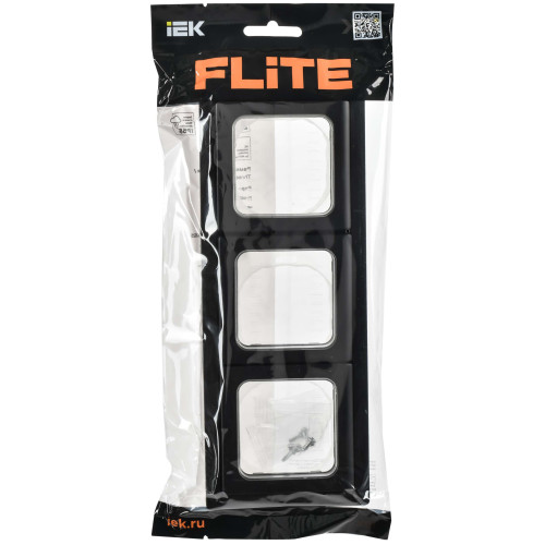 FLITE Рамка 3-местная IP55 Рпро-3-55-ФлЧ черный IEK