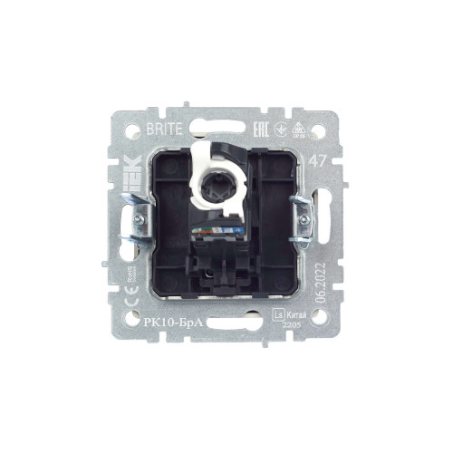 BRITE Розетка компьютерная RJ45 кат.5E РК10-БрА алюминий IEK