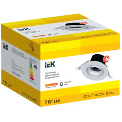 LIGHTING PRO Светильник светодиодный поворотный ДВО 1812 7Вт 3000К IP20 круг белый IEK