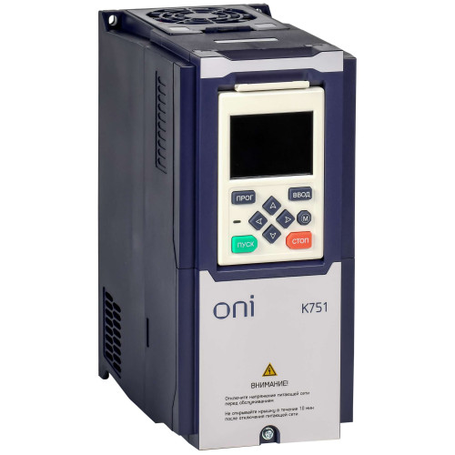 Преобразователь частоты K751 380В 3Ф 0,75кВт 2,5А со встроенным тормозом ONI