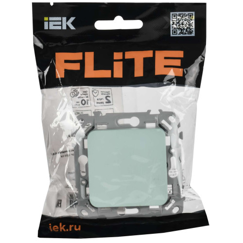 FLITE Выключатель 1-клавишный 10А ВС11-1-0-ФлХЛ холодный лед IEK