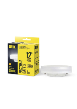 Лампа светодиодная T75 таблетка 12Вт 230В 3000К GX53 IEK