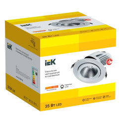 LIGHTING PRO Светильник светодиодный коленчатый ДВО 1822 35Вт 3000К IP20 круг белый IEK